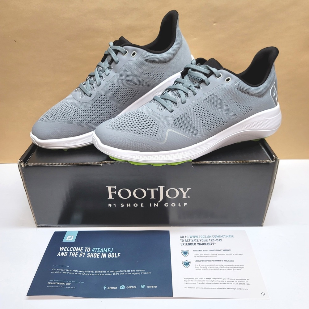 FootJoy Flex Mens Golf Shoes Grey Spikeless 56142 Size 9.5 Medium NIB